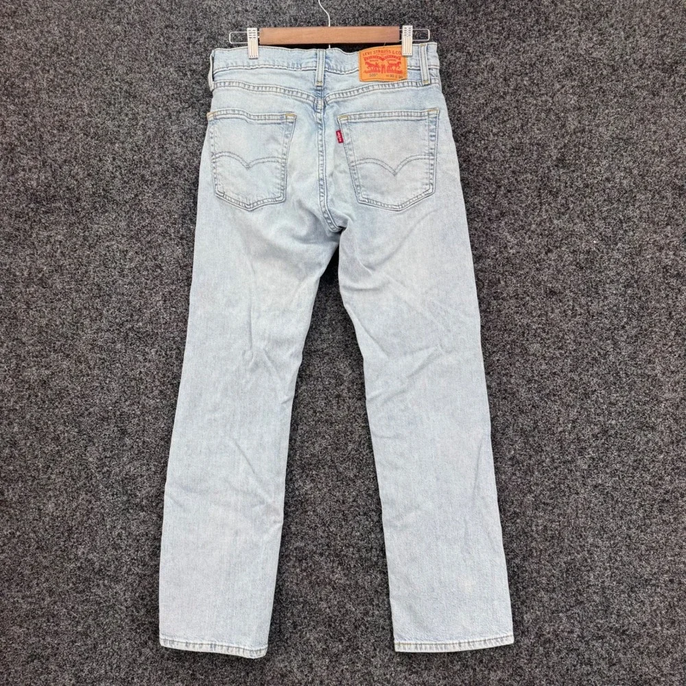 Levis 505 Regular Fit Jeans Mens 30x30 Light Wash Blue Denim Straight Leg